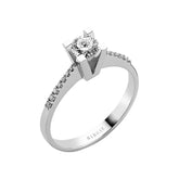 Bague de fiançailles halo de diamants total de 0,48 carat
