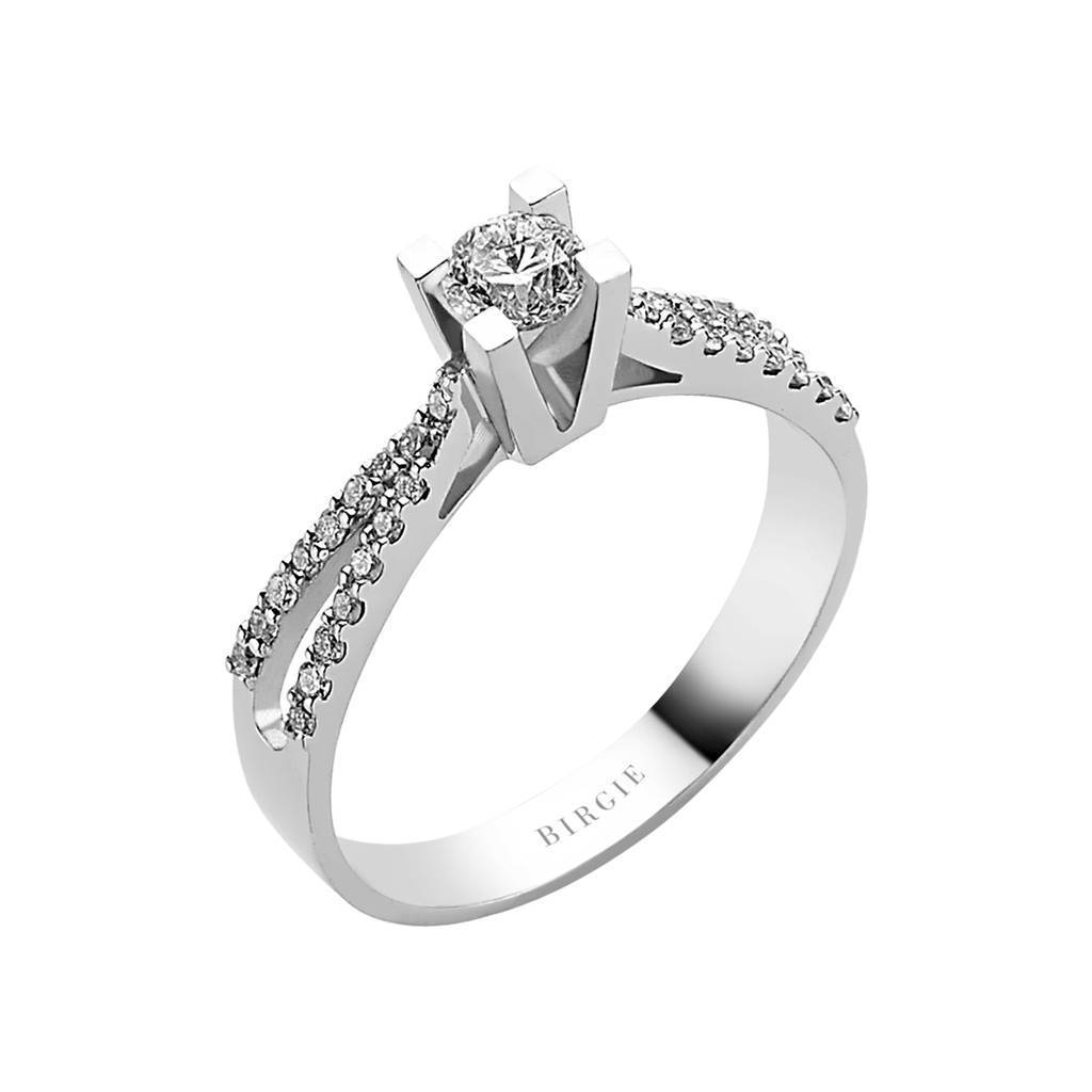 Bague de fiançailles halo de diamants total de 0,50 carat