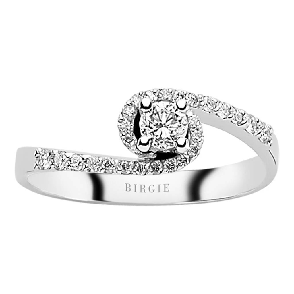 Bague de fiançailles halo de diamants total de 0,40 carat