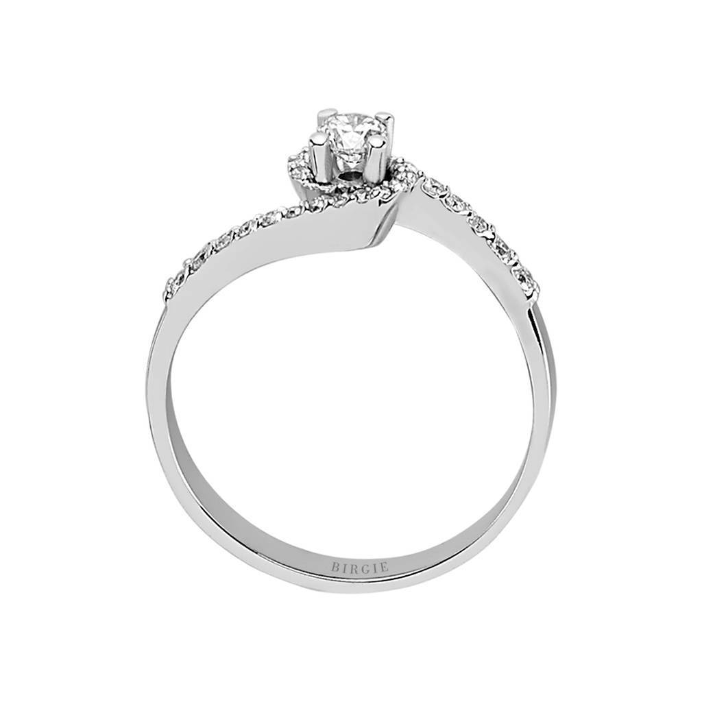 Bague de fiançailles halo de diamants total de 0,40 carat