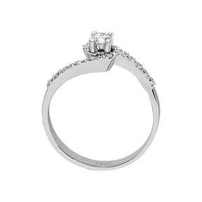 Bague de fiançailles halo de diamants total de 0,40 carat