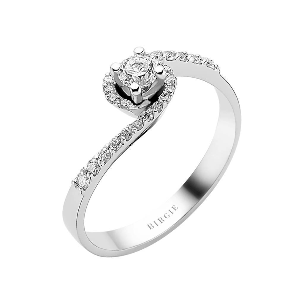 Bague de fiançailles halo de diamants total de 0,40 carat