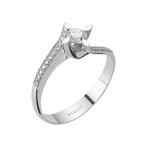 Bague de fiançailles halo de diamants total de 0,37 carat