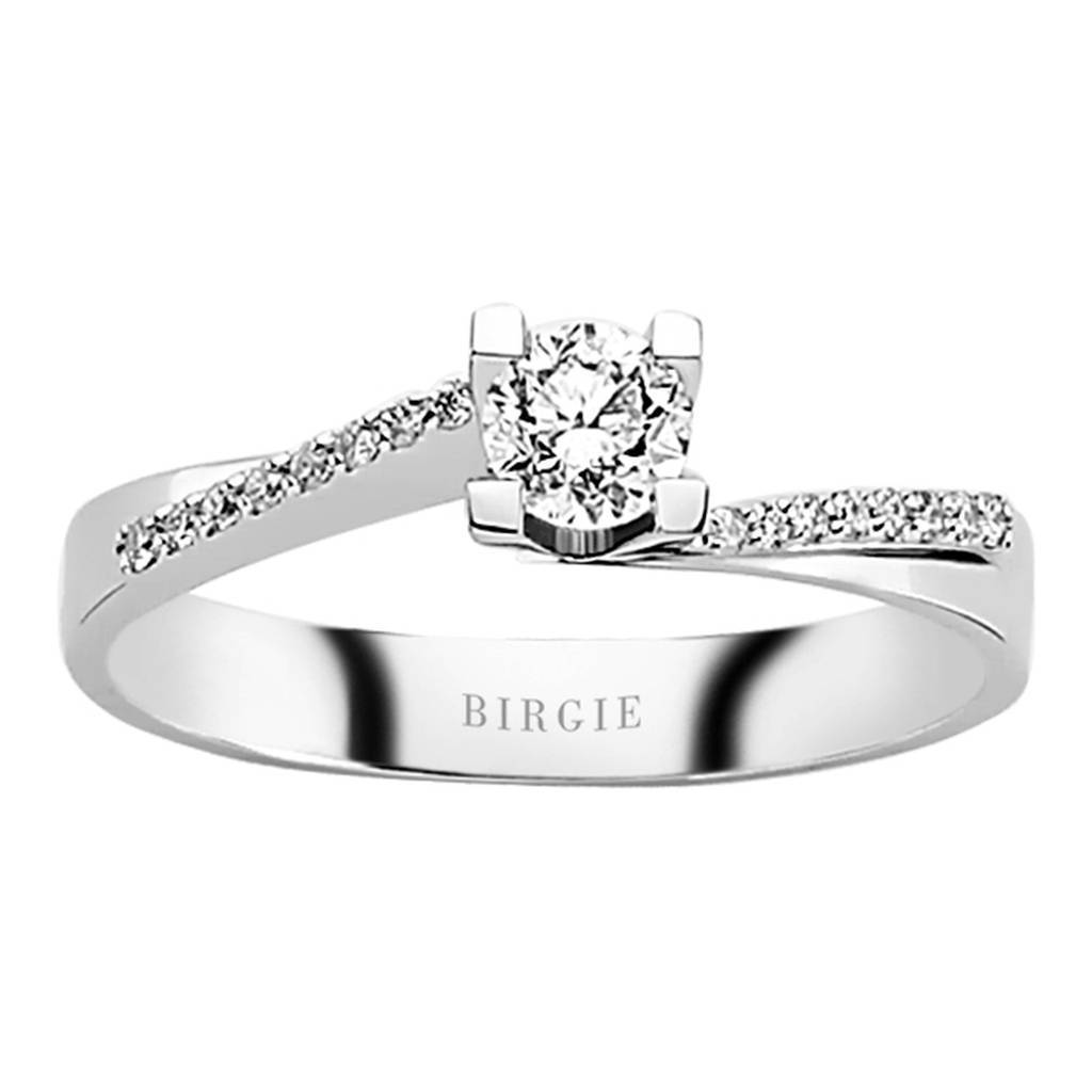Bague de fiançailles halo de diamants total de 0,37 carat