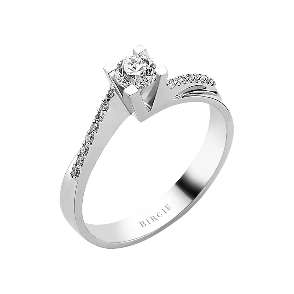 Bague de fiançailles halo de diamants total de 0,37 carat