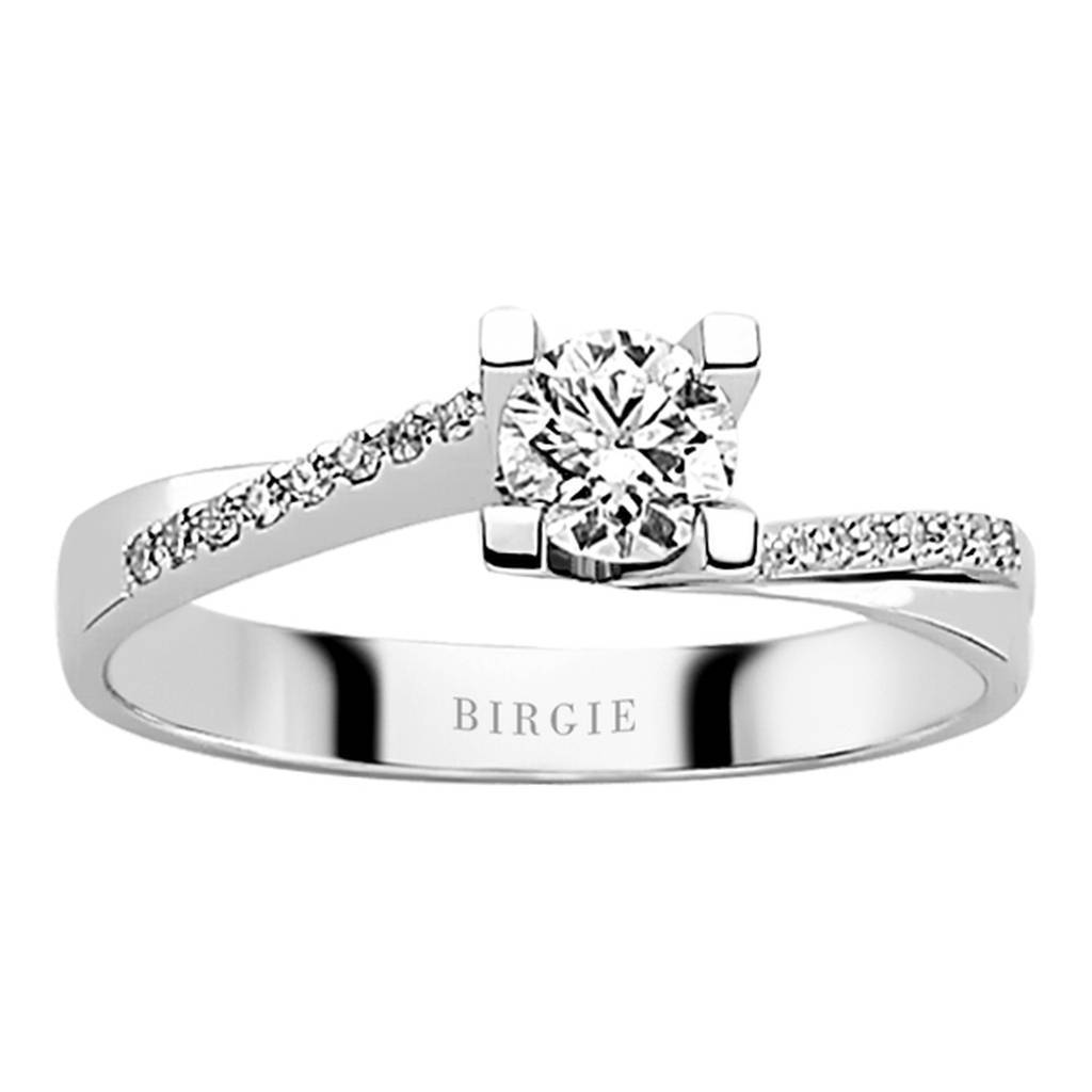 Bague de fiançailles halo de diamants total de 0,46 carat