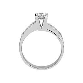 Bague de fiançailles halo de diamants total de 0,46 carat