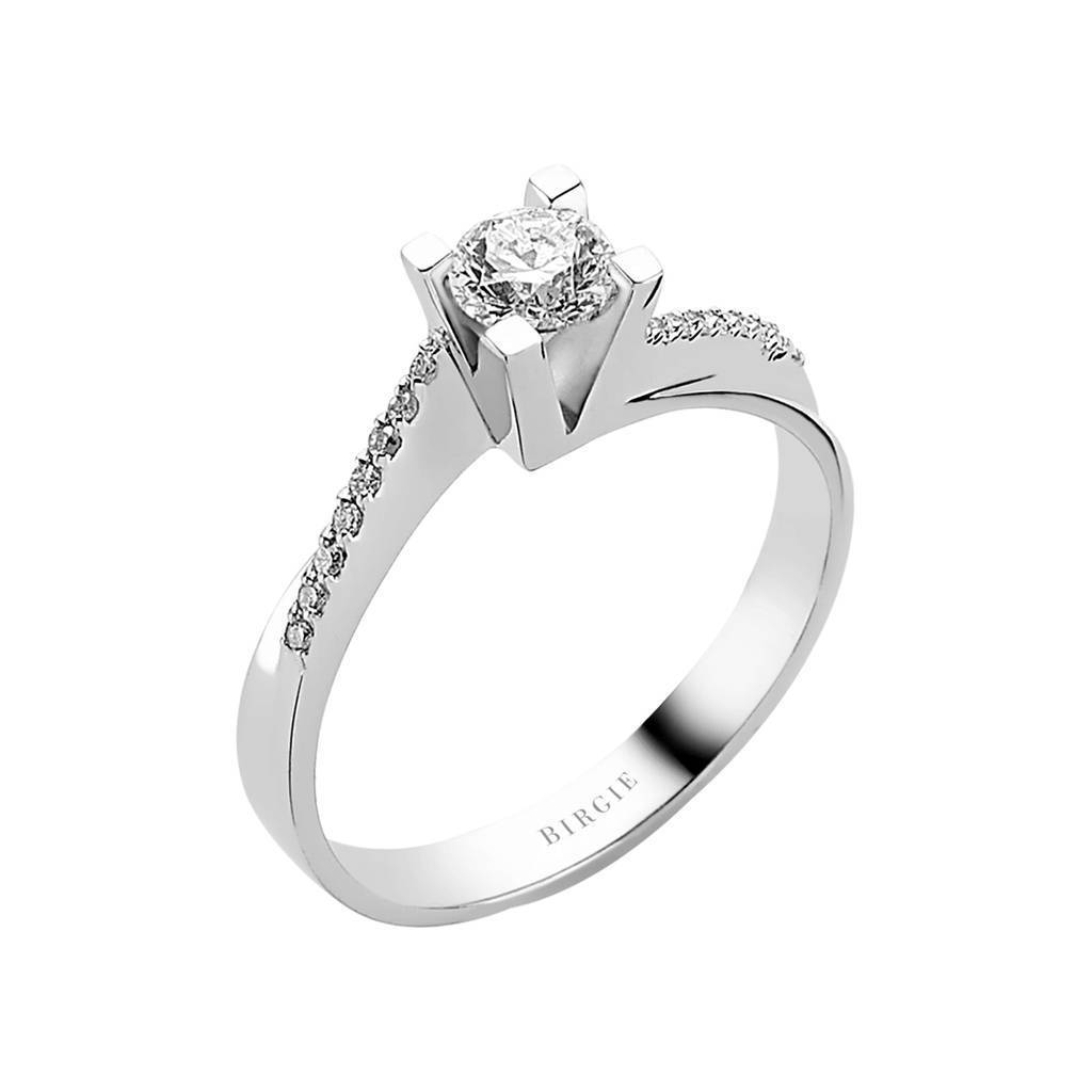 Bague de fiançailles halo de diamants total de 0,46 carat