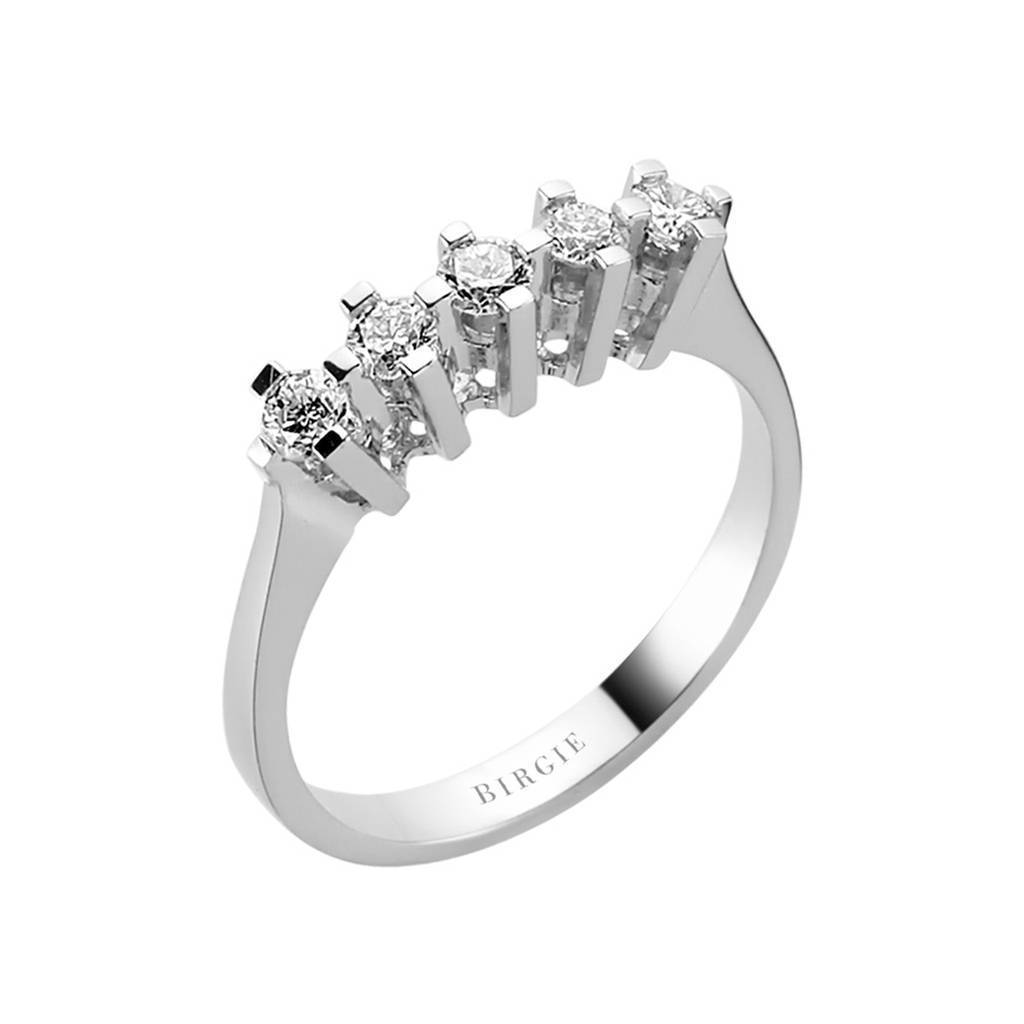 Bague de fiançailles 5 pierres diamant 0,43 carat
