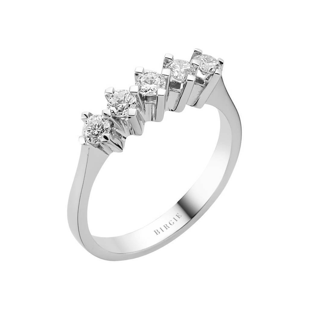 Bague de fiançailles 5 pierres diamant 0,48 carat
