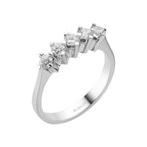 Bague de fiançailles 5 pierres diamant 0,48 carat