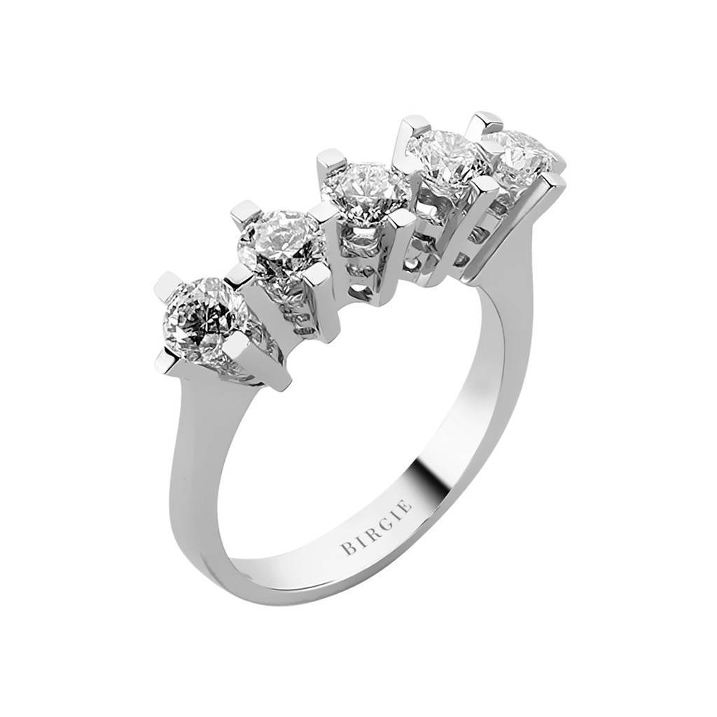 Bague de fiançailles 5 pierres diamant 1,42 carat