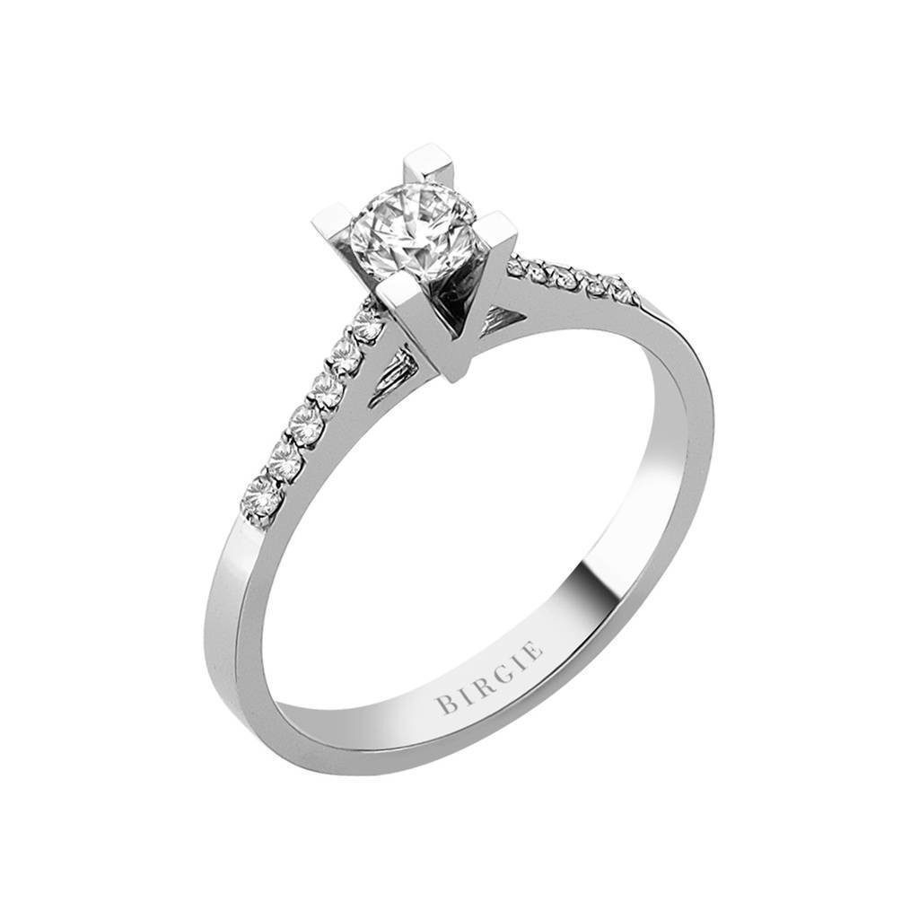 Bague de fiançailles halo de diamants total de 0,43 carat