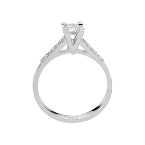 Bague de fiançailles halo de diamants total de 0,53 carat