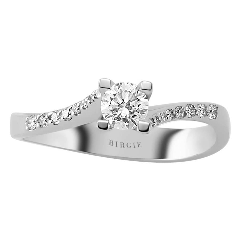 Bague de fiançailles halo de diamants total de 0,40 carat