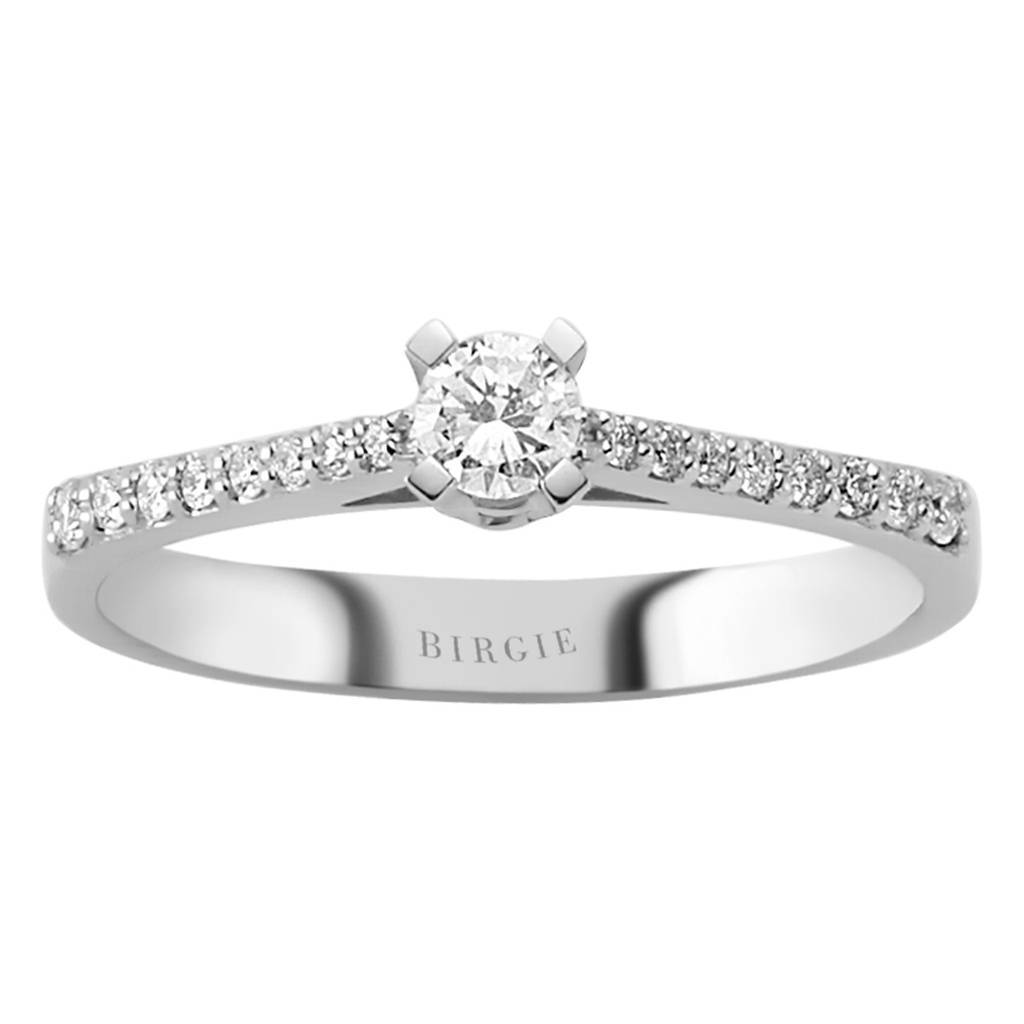 Bague de fiançailles halo de diamants total de 0,32 carat