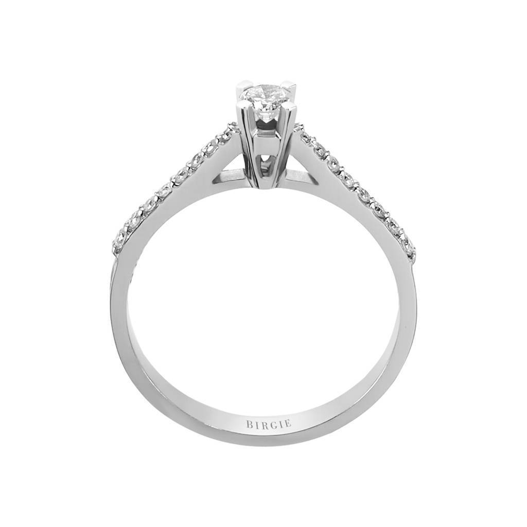 Bague de fiançailles halo de diamants total de 0,32 carat