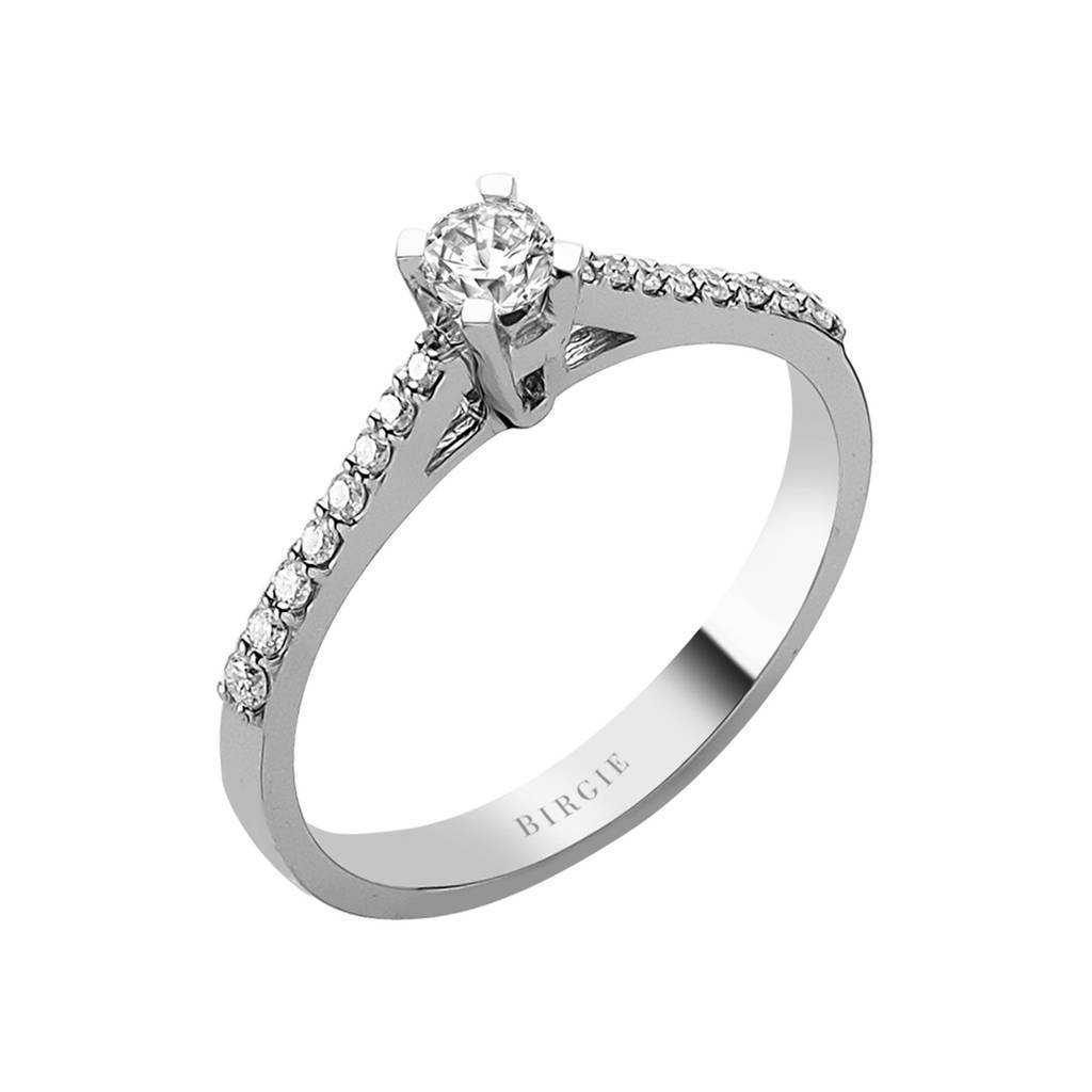 Bague de fiançailles halo de diamants total de 0,32 carat