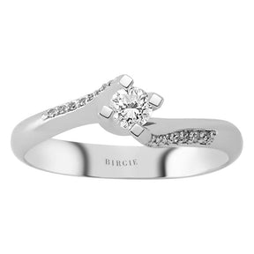 Total 0.27 Carat Diamond Halo Engagement Ring