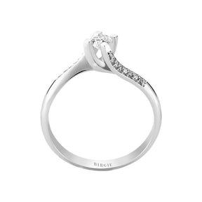 Total 0.27 Carat Diamond Halo Engagement Ring