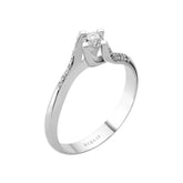 Total 0.27 Carat Diamond Halo Engagement Ring