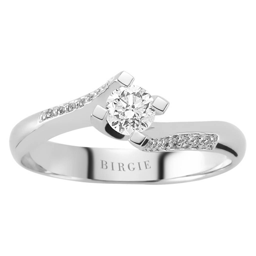 Bague de fiançailles halo de diamants total de 0,37 carat
