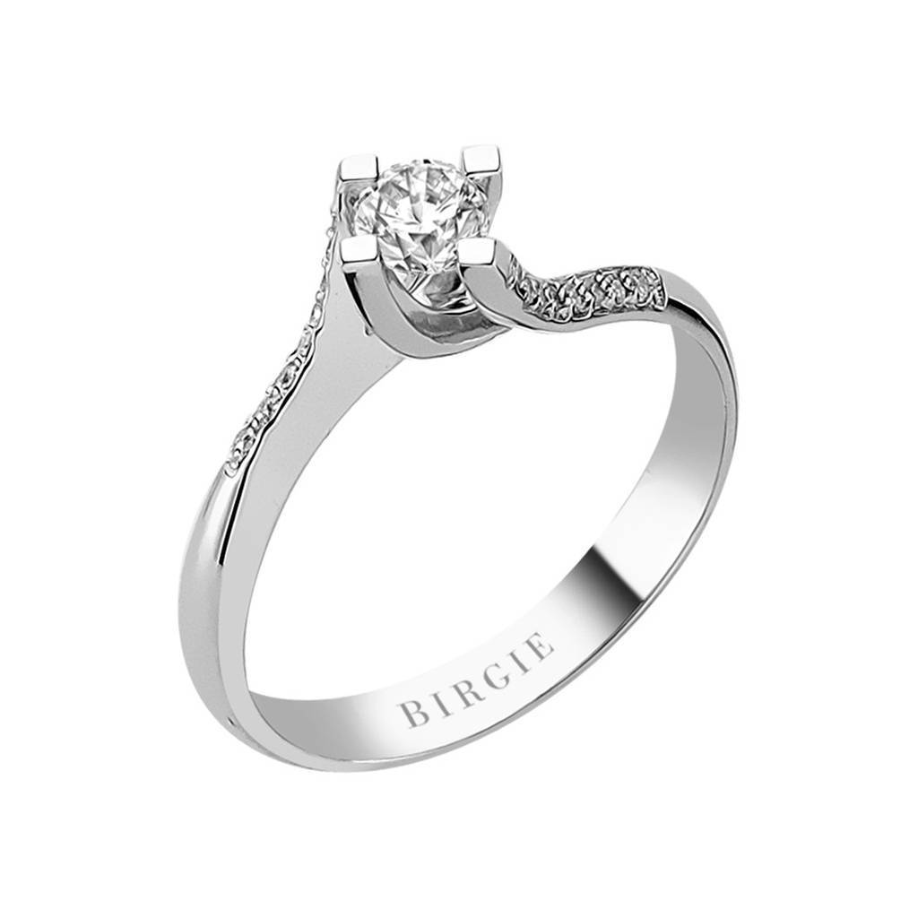 Bague de fiançailles halo de diamants total de 0,37 carat