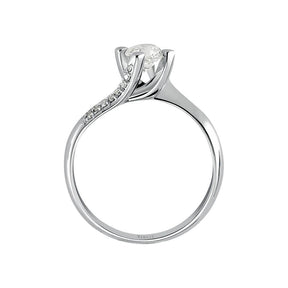 Bague de fiançailles halo de diamants total de 0,46 carat