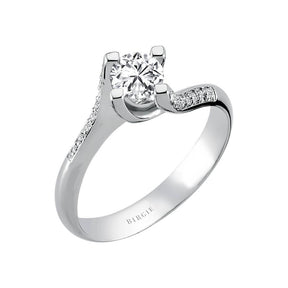 Bague de fiançailles halo de diamants total de 0,46 carat