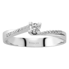 Total 0.16 Carat Diamond Halo Engagement Ring