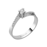 Total 0.16 Carat Diamond Halo Engagement Ring