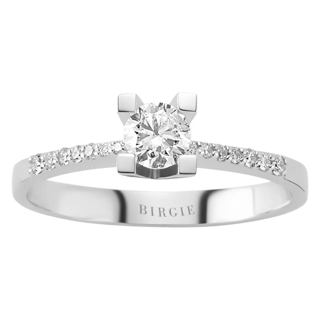 Bague de fiançailles halo de diamants total de 0,41 carat