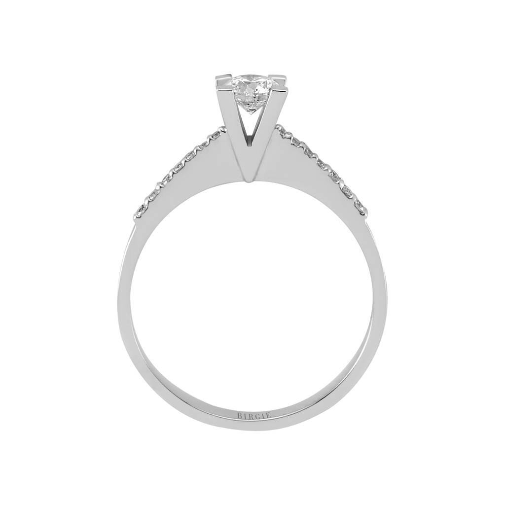 Bague de fiançailles halo de diamants total de 0,41 carat