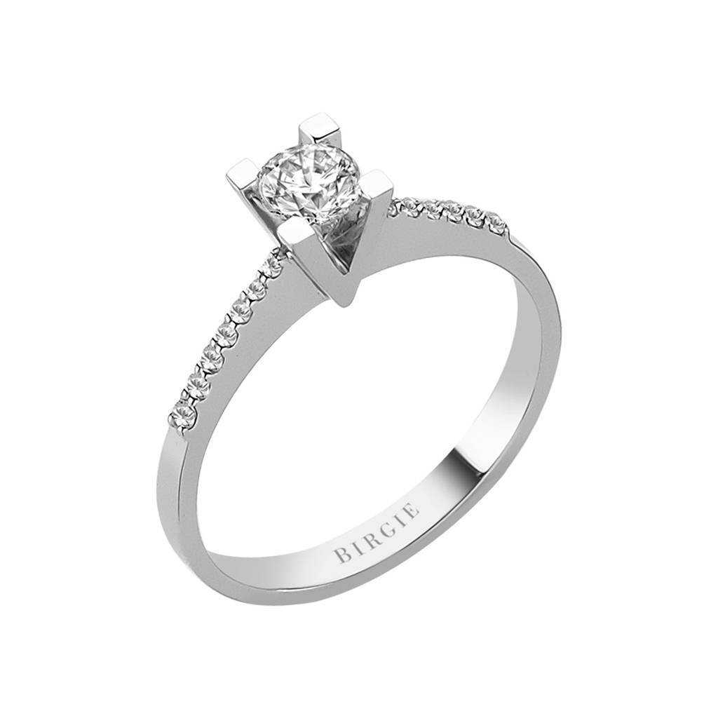 Bague de fiançailles halo de diamants total de 0,41 carat
