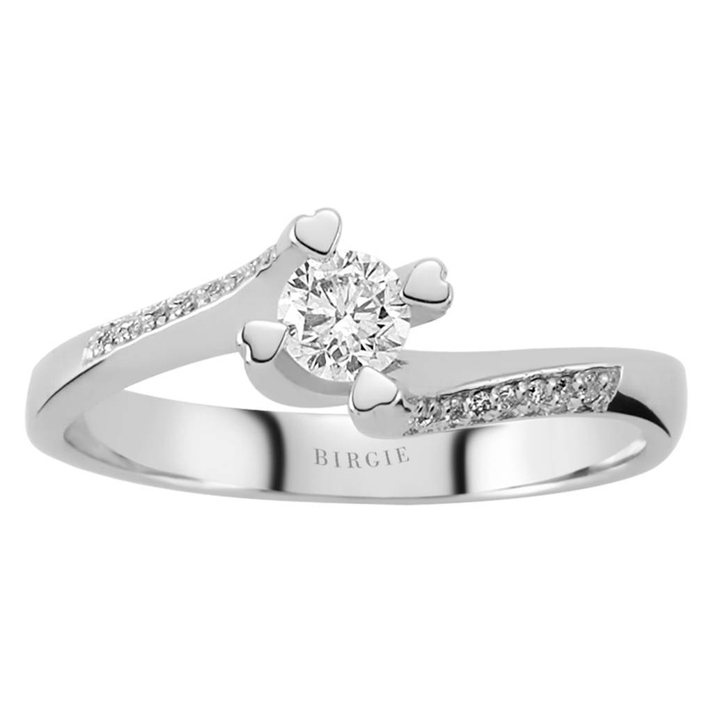 Bague de fiançailles halo de diamants total de 0,29 carat