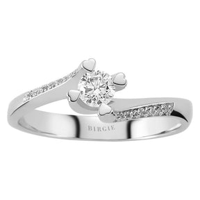Bague de fiançailles halo de diamants total de 0,29 carat