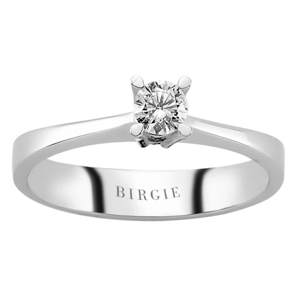 Bague solitaire diamant couleur F 0,23 carat