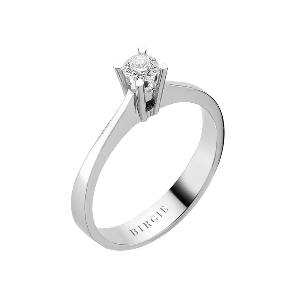 Bague solitaire diamant couleur F 0,23 carat