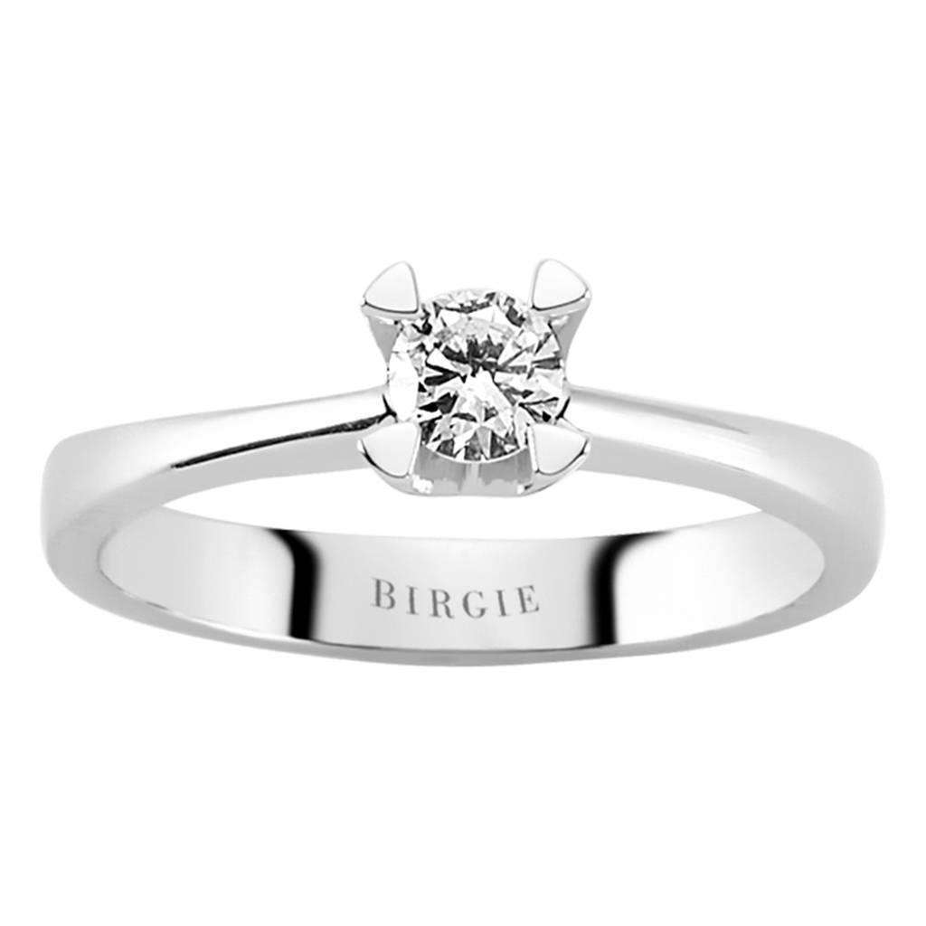Bague solitaire diamant couleur G 0,23 carat