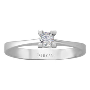 0.15 carat solitaire diamond ring, E color