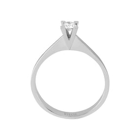 0.15 carat solitaire diamond ring, E color