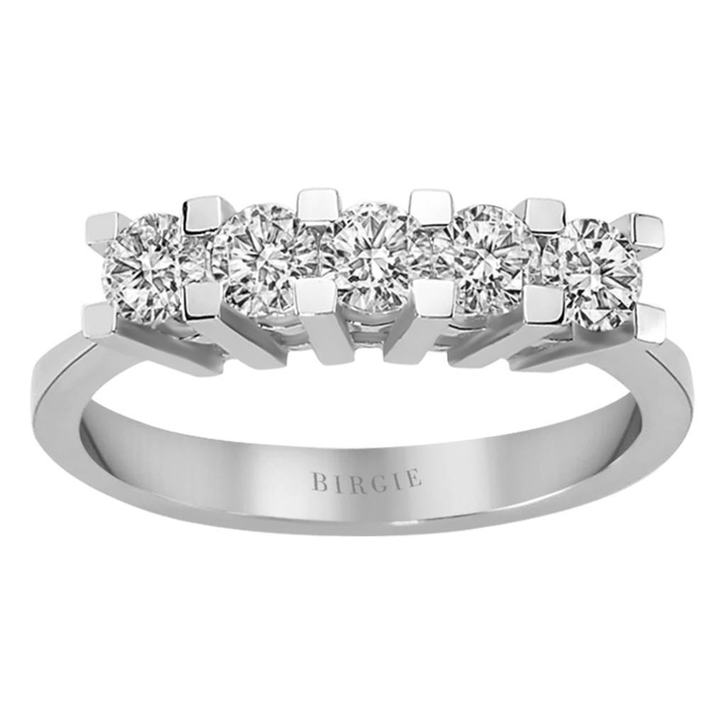 Bague de fiançailles 5 pierres diamant 0,84 carat G Renk
