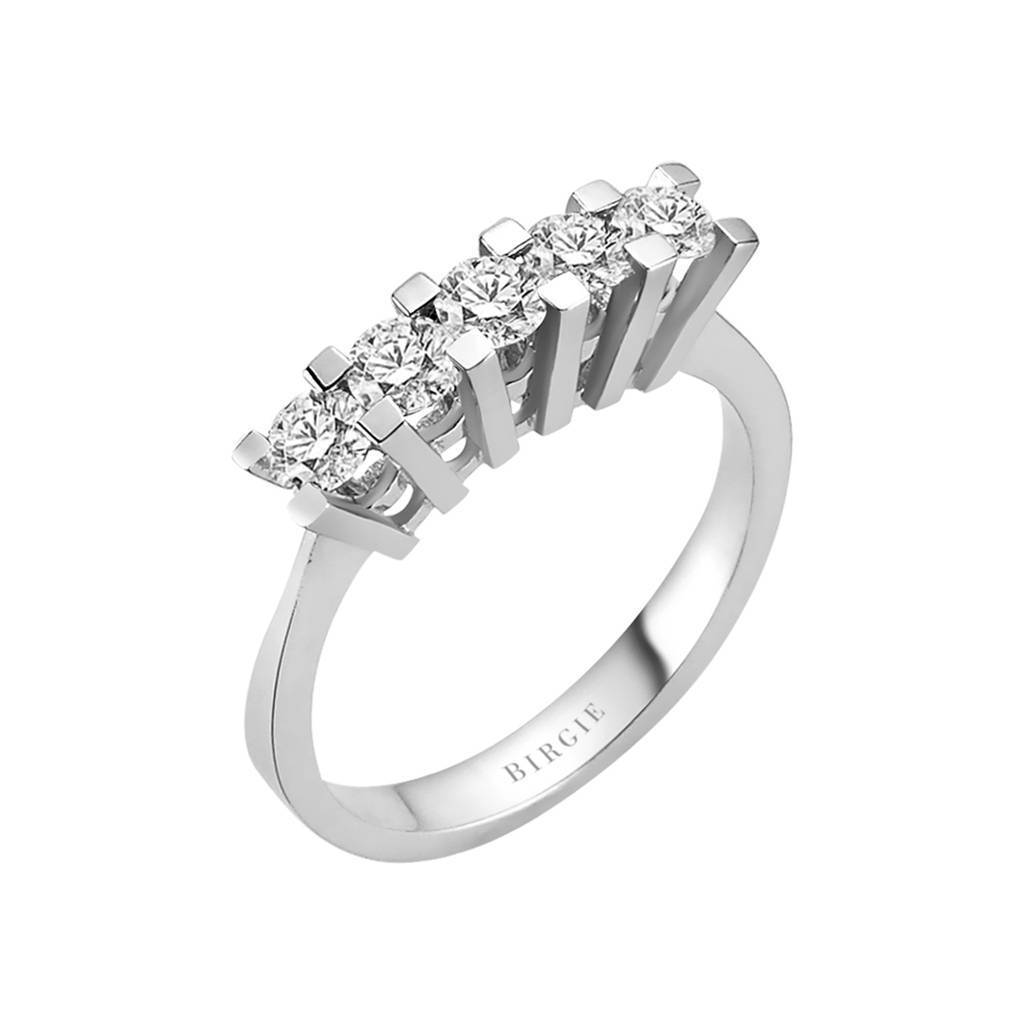Bague de fiançailles 5 pierres diamant 0,84 carat G Renk