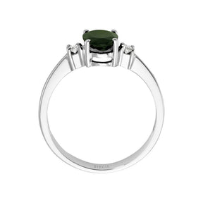Oval Cut Diamond and Tourmaline Ring