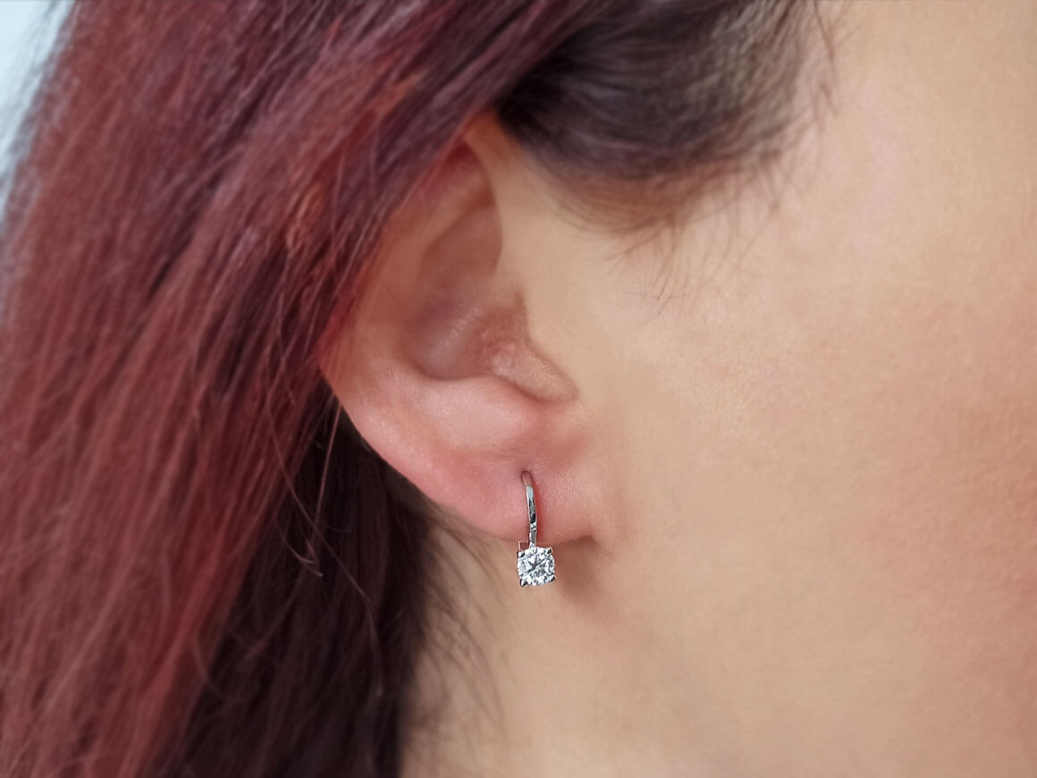 0.62 Carat Diamond Solitaire Stud Earrings
