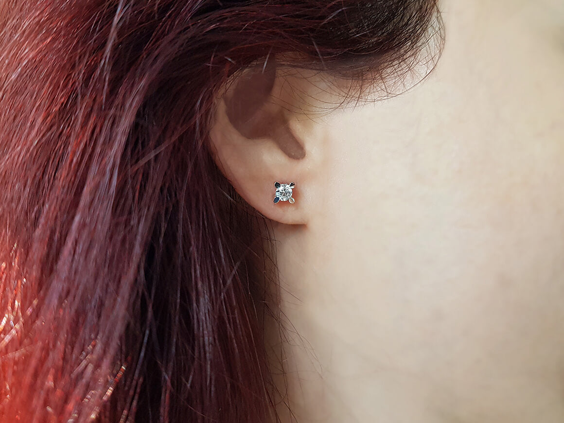 Boucles d'oreilles solitaires diamant 0,82 carat