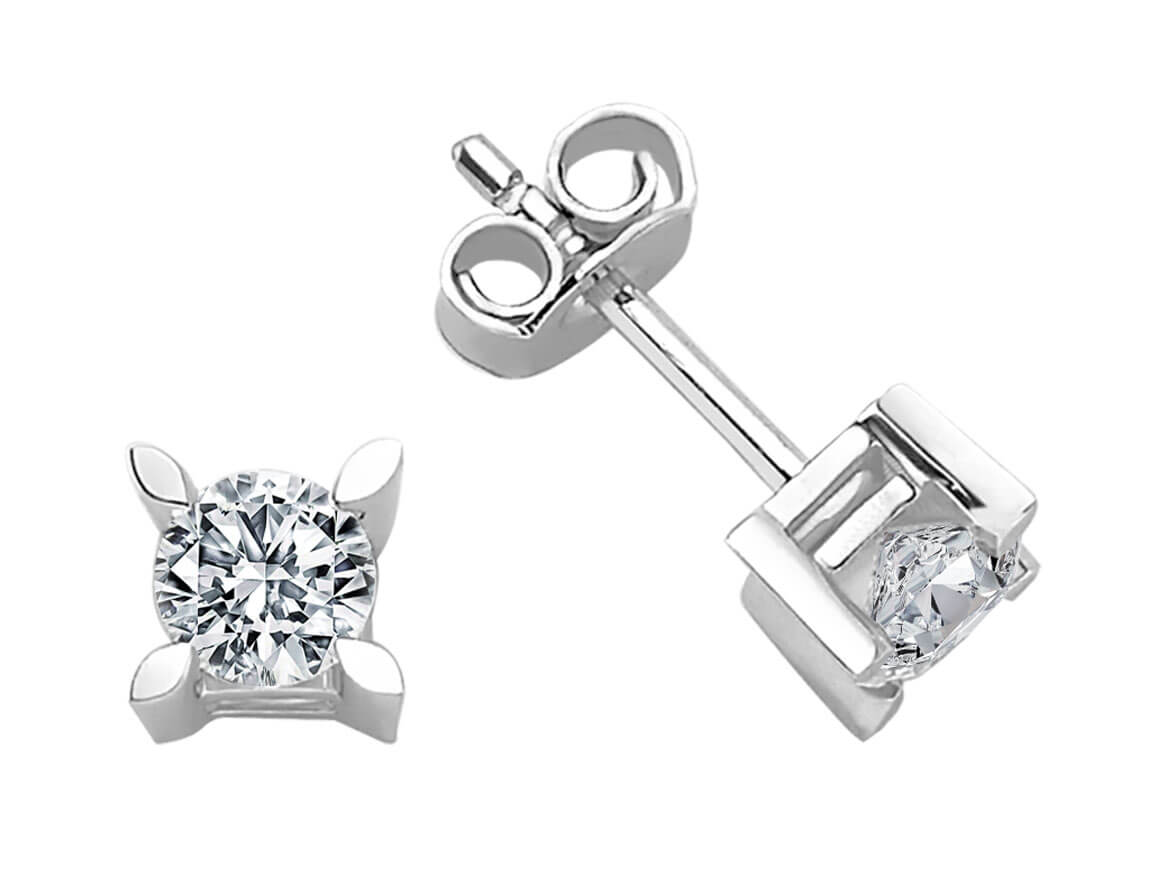 Boucles d'oreilles solitaires diamant 0,82 carat