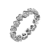 Bague de mariage d'éternité en forme de cœur avec diamant de 0,38 carat