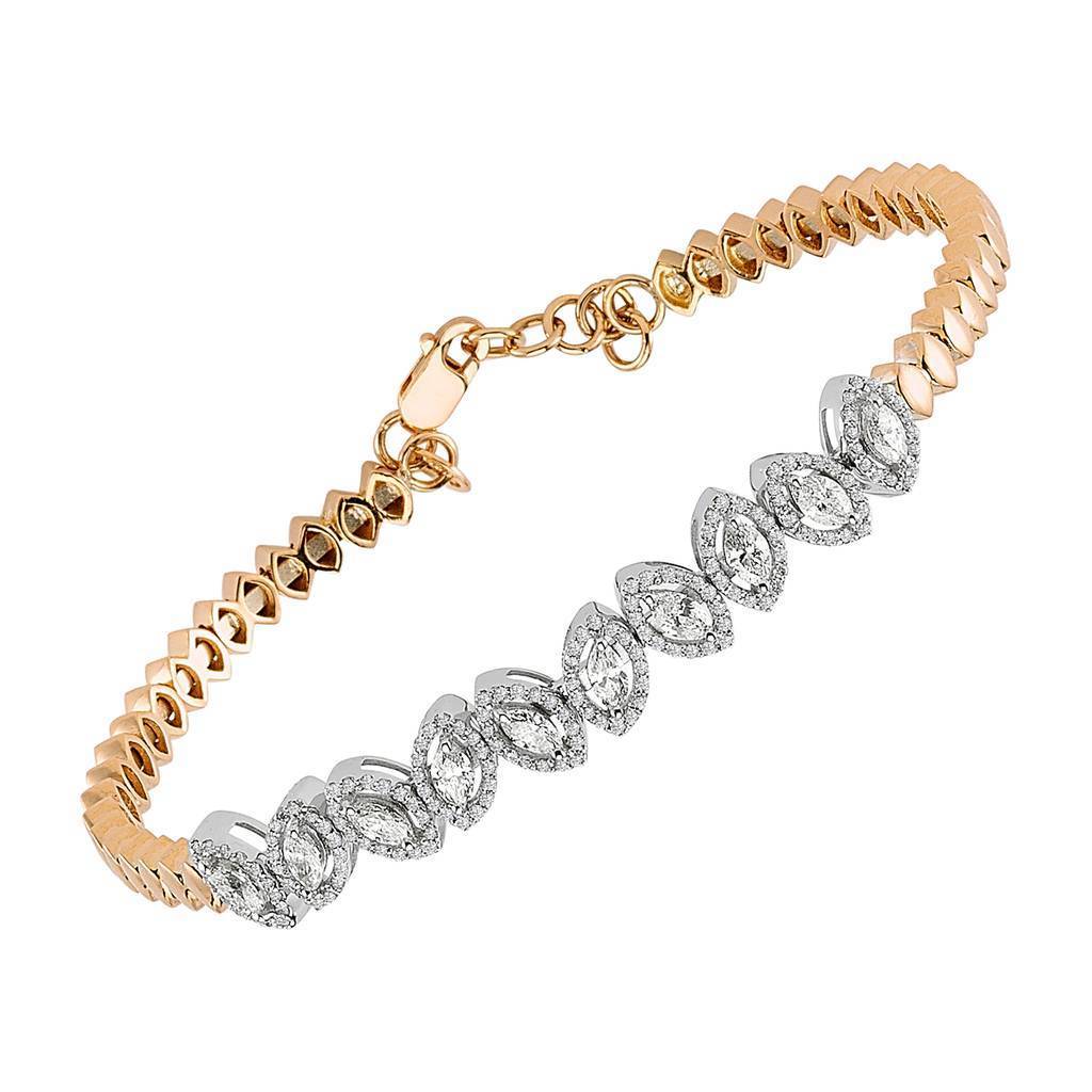 Bracelet diamant taille marquise