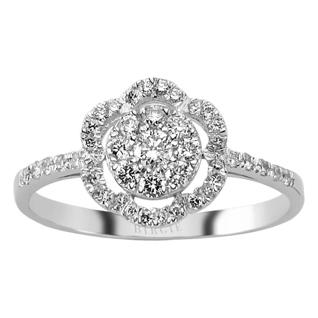 Bague en diamant à motif floral
